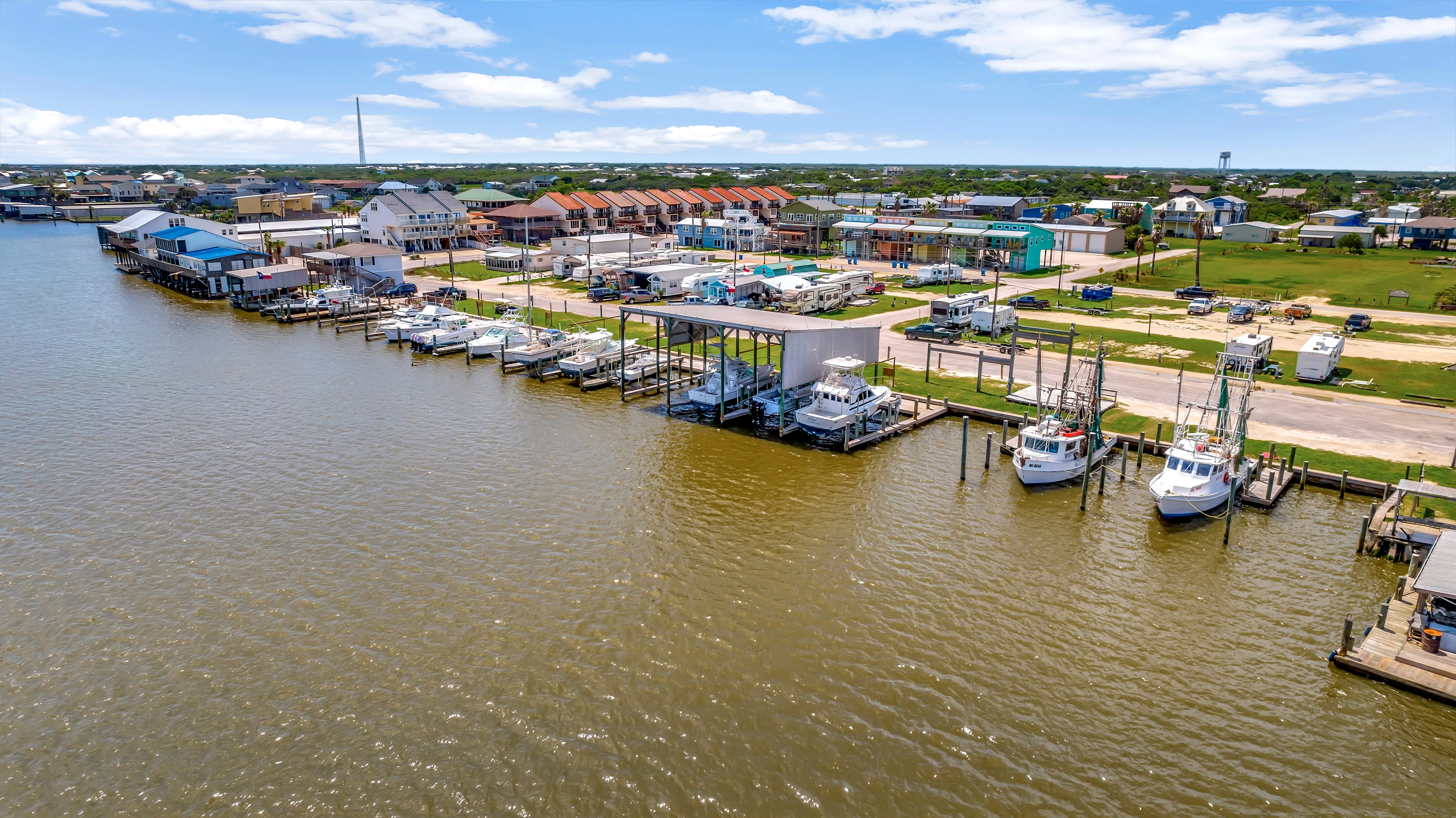 Boat slips marina dock Texas bay