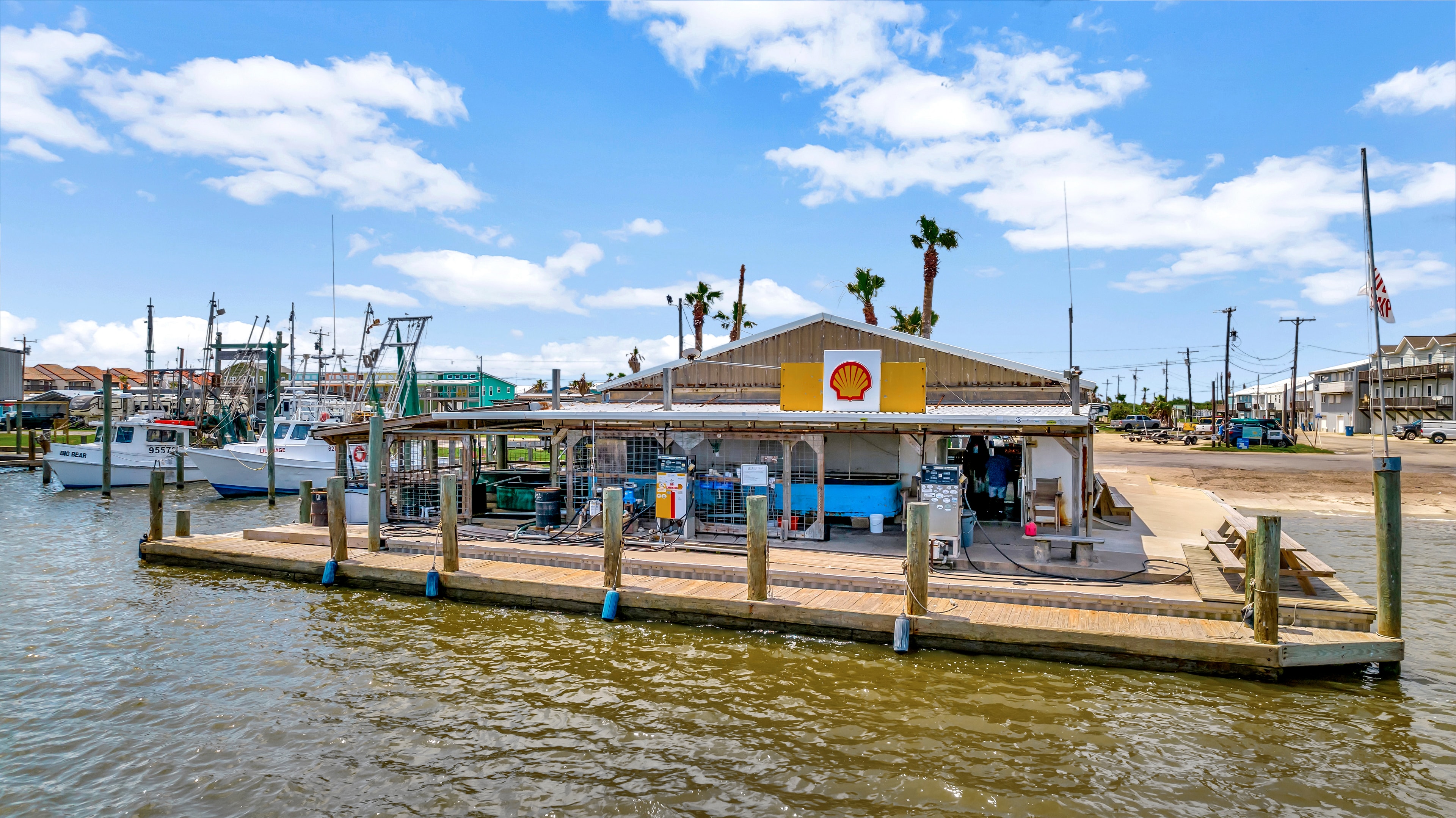 Texas Gulf Coast waterfront fishing dock marina